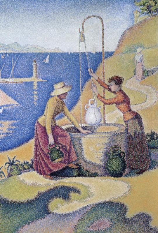 Paul Signac women at the well opus oil painting picture